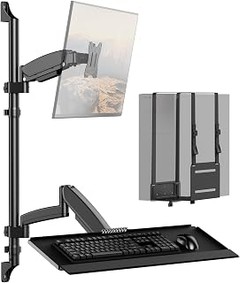 Guía para instalar y ajustar un soporte de monitor con espacio para teclado