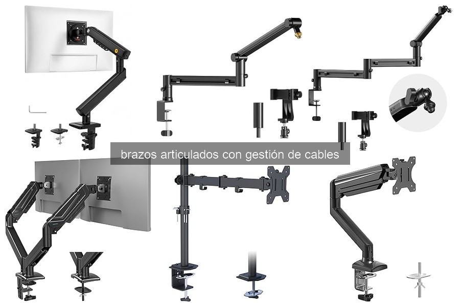 Tipos de brazos articulados con gestión de cables para tu oficina